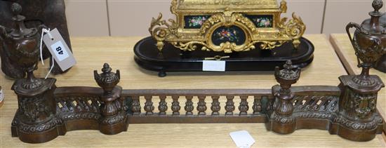 A 19th century French gilt metal adjustable firepiece height 26cm